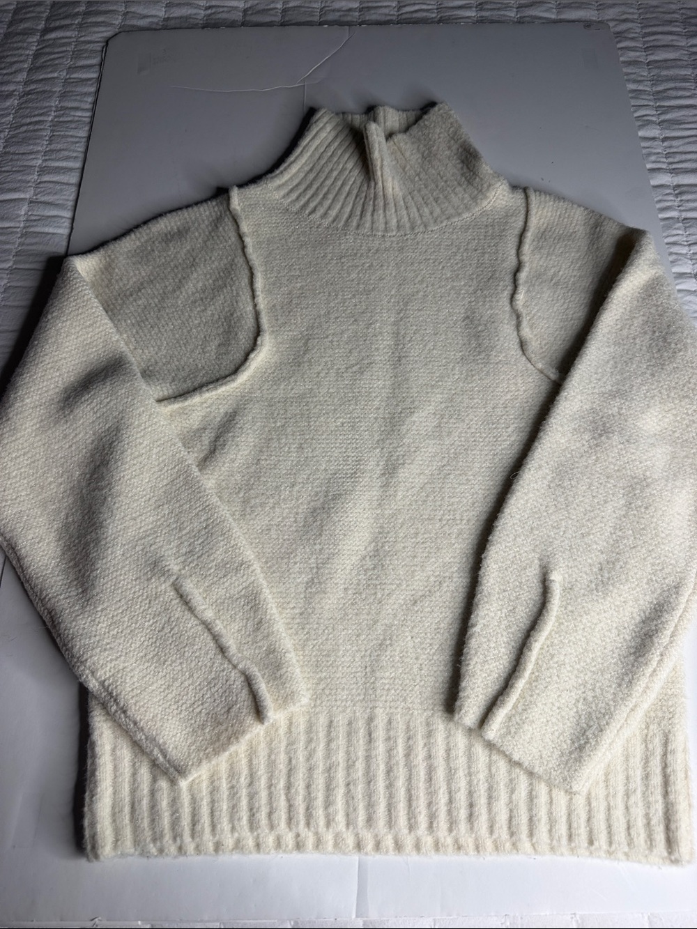 Classic Cream Turtleneck Sweater - Women